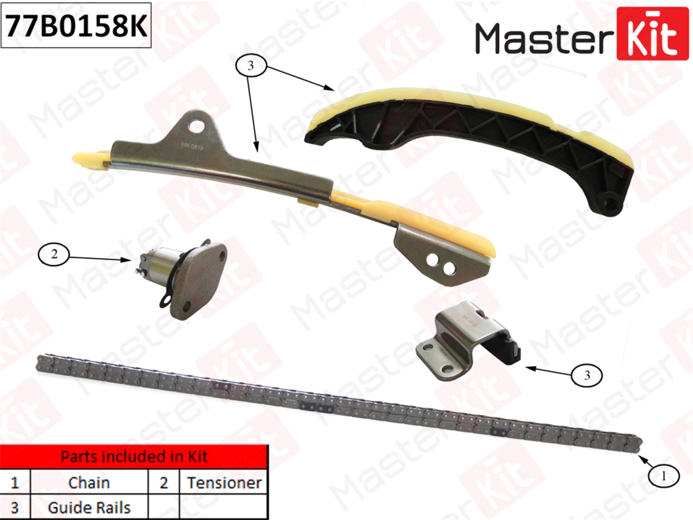 MASTERKIT 77B0158K Комплект цепи ГРМ