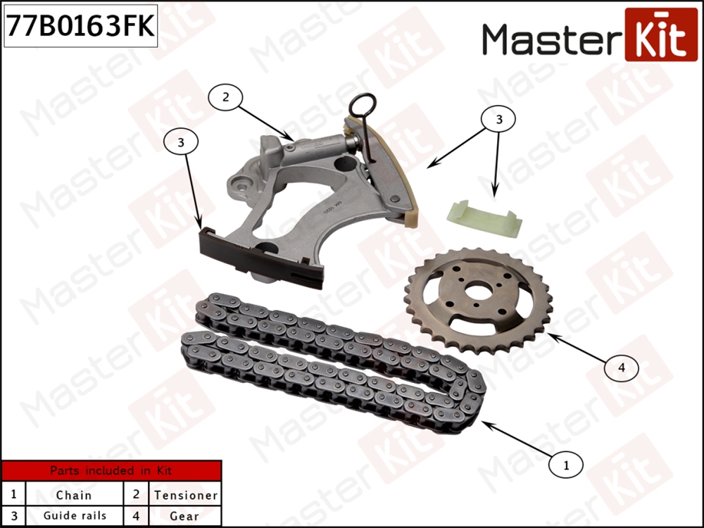 MASTERKIT 77B0163FK Комплект цепи распредвала AUDI 3.0TFSI прав.