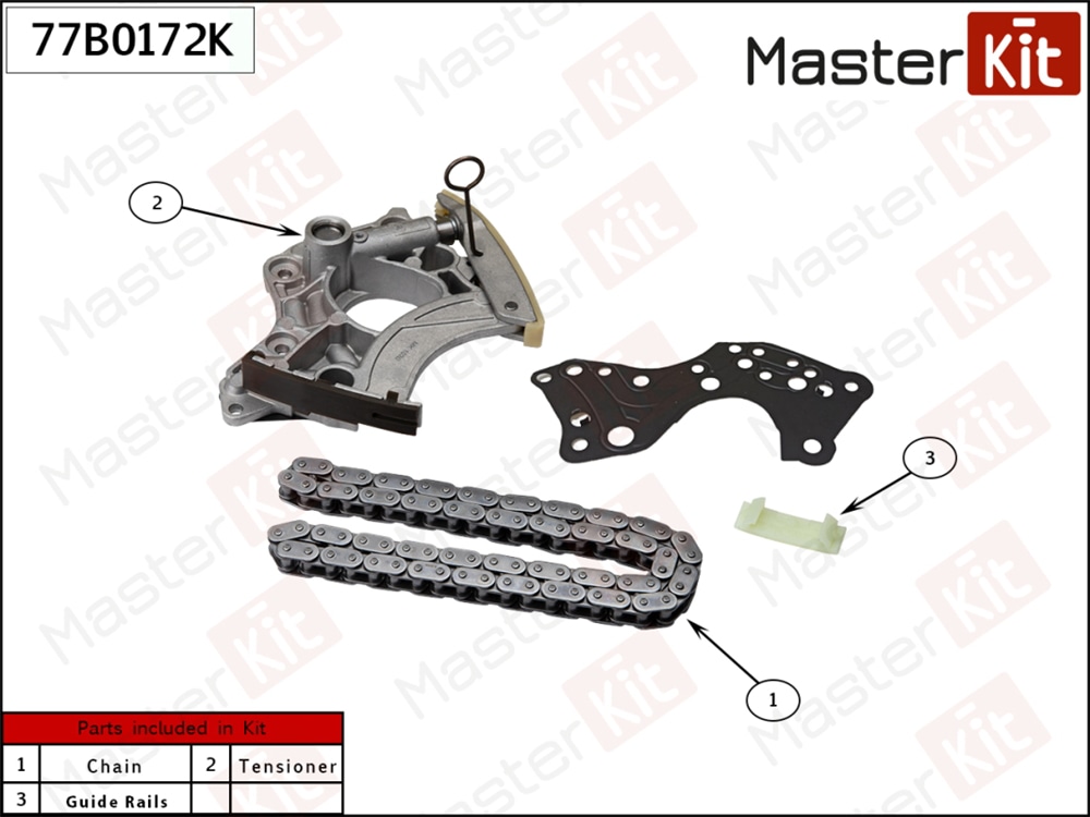 MASTERKIT 77B0172K Комплект цепи распредвала VAG CAUA,BAR