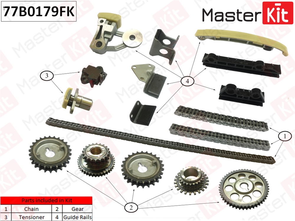MASTERKIT 77B0179FK Комплект цепи ГРМ Suzuki Grand Vitara 2.5-2.7i H25A 98-03