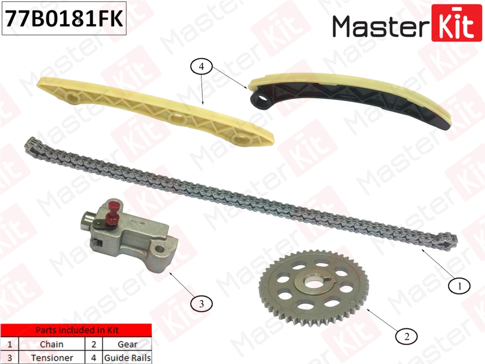 MASTERKIT 77B0181FK Комплект цепи ГРМ Honda Accord/CR-V 2.0i R20A 08-15