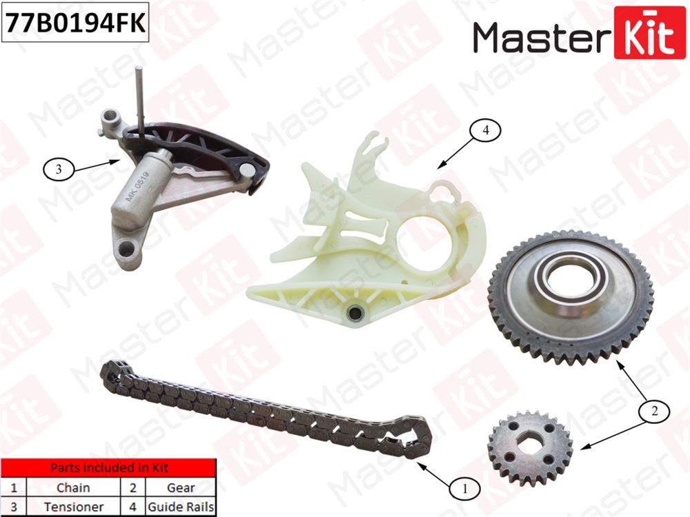 MASTERKIT 77B0194FK Комплект цепи привода масляного насоса BMW F20,F30 N20