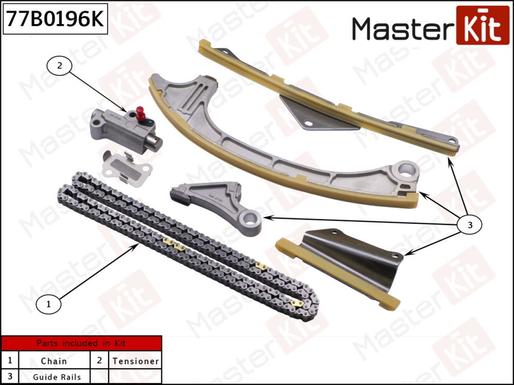 MASTERKIT 77B0196K Комплект цепи ГРМ HONDA Accord X 2.4 K24W5 2015 -