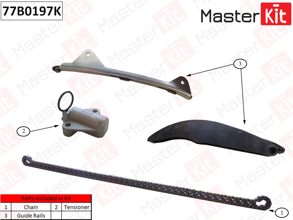 MASTERKIT 77B0197K Комплект цепи грм hyundai kia i30 i40 tucson g4na 2015-