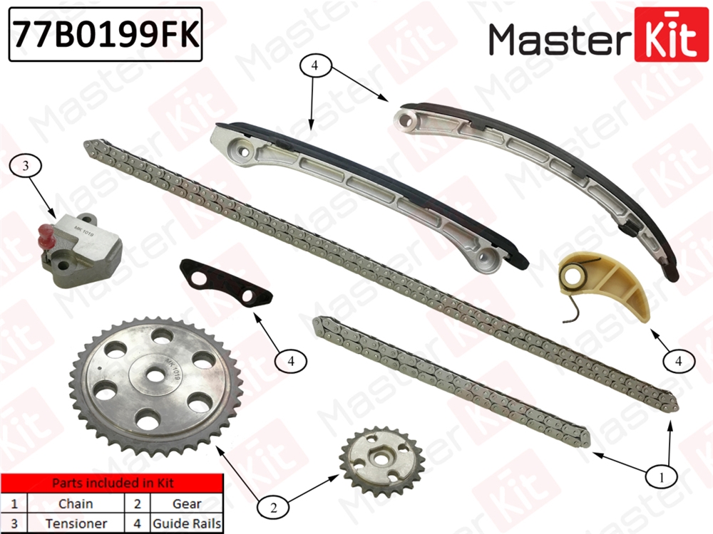 MASTERKIT 77B0199FK Комплект цепи ГРМ