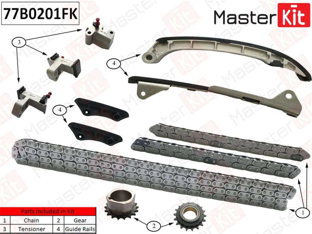 MASTERKIT 77B0201FK Комплект цепи ГРМ Toyota LAND CRUISER 1GR-FE