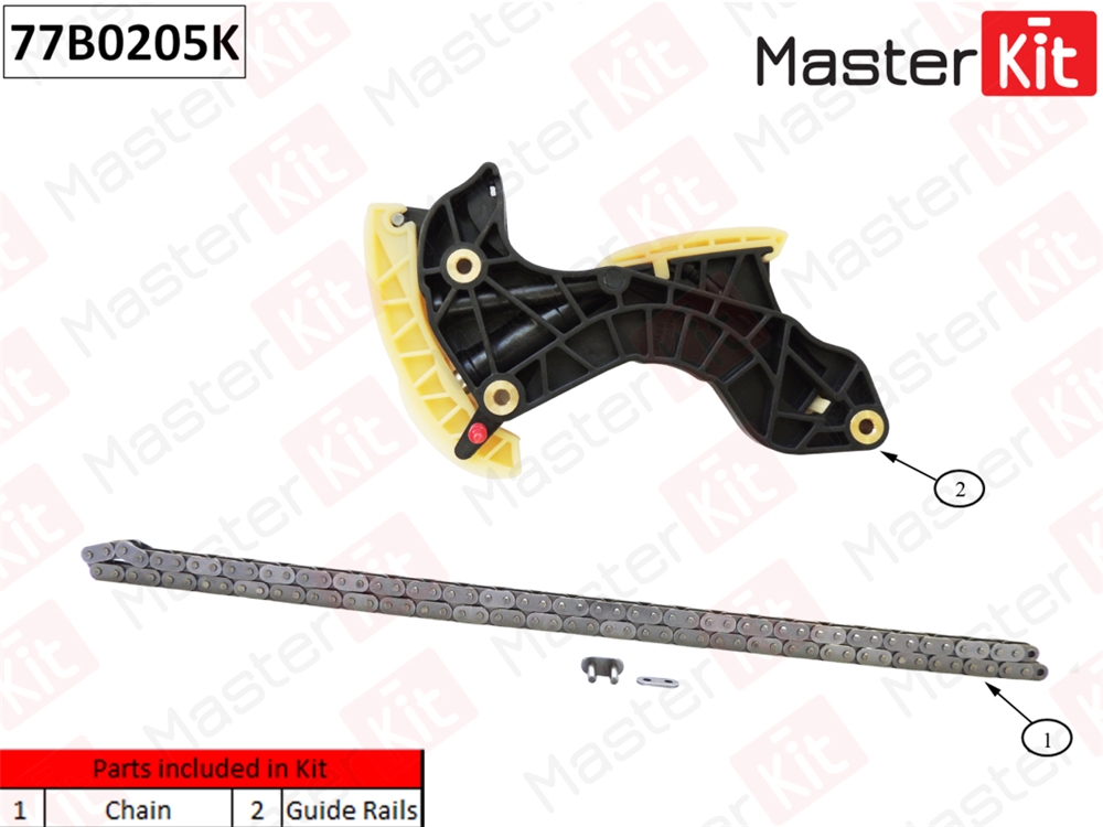 MASTERKIT 77B0205K Комплект цепи ГРМ промежуточного вала MB M271