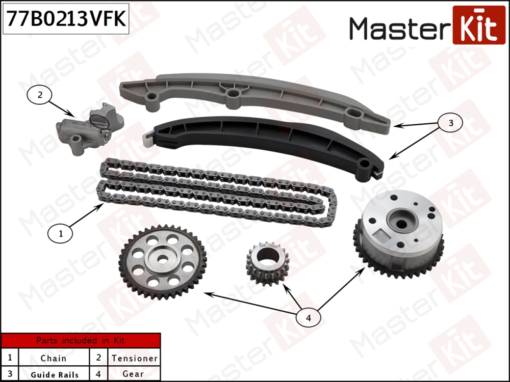 MASTERKIT 77B0213VFK Комплект цепи ГРМ Skoda Rapid/Octavia 1.4 TFSI CAXA 14-
