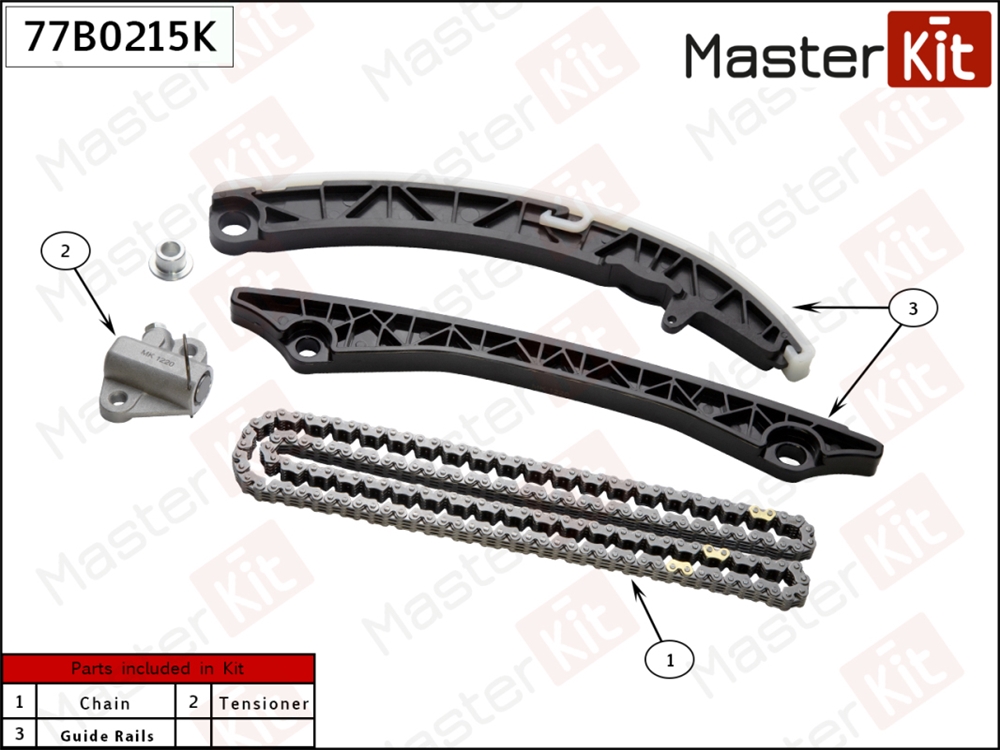 MASTERKIT 77B0215K Комплект цепи ГРМ (без звездочек)