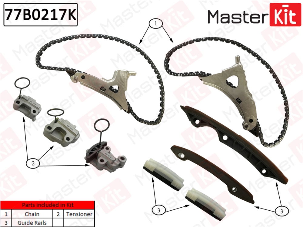 MASTERKIT 77B0217K Комплект цепи ГРМ MB M276 без звездочек