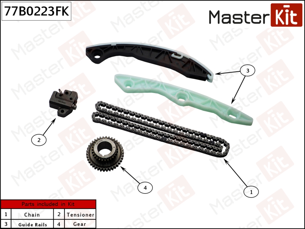 MASTERKIT 77B0223FK Комплект цепи ГРМ Mitsubishi 4B12