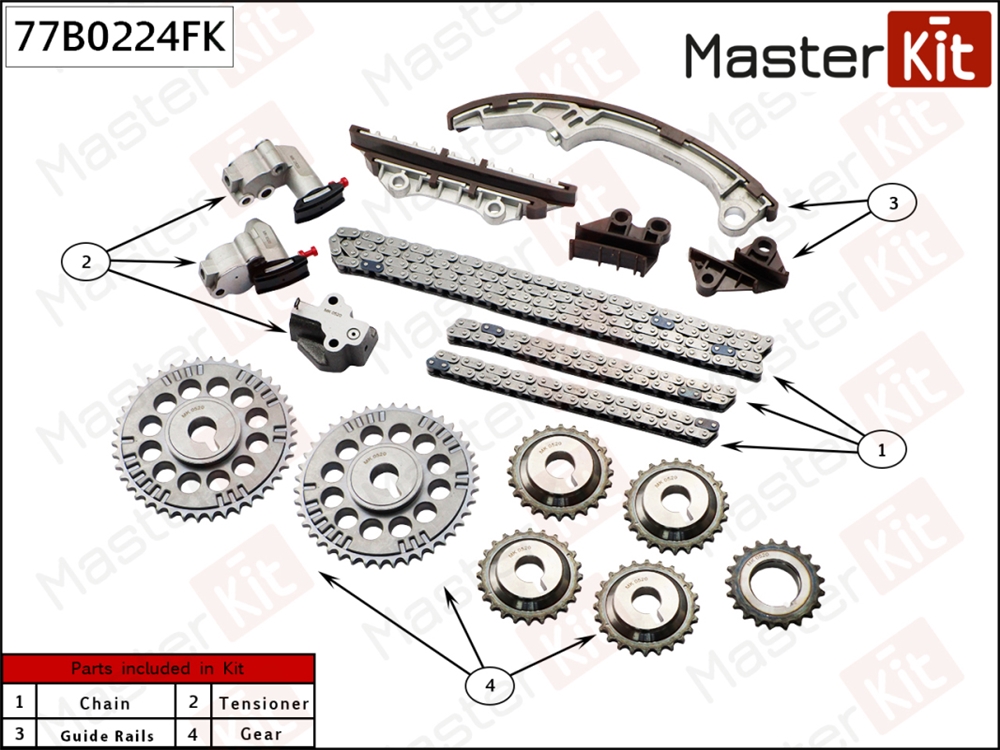 MASTERKIT 77B0224FK Комплект цепи ГРМ