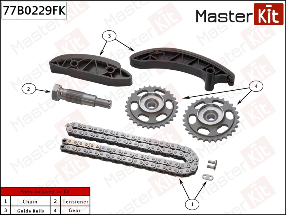 MASTERKIT 77B0229FK Комплект цепи ГРМ MB W246/W204/C207/W212/A207/X204/W221/W639/SPRINTER 2.1 Di