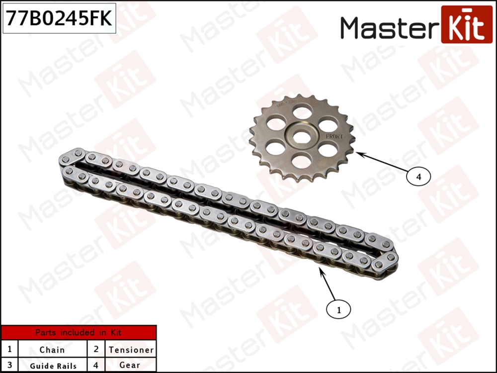 MASTERKIT 77B0245FK Комплект цепи масляного насоса BMW F20/F22/F30/G20/F10/G30/F48/F39/F25/G01/F26/F15 2.0 B4