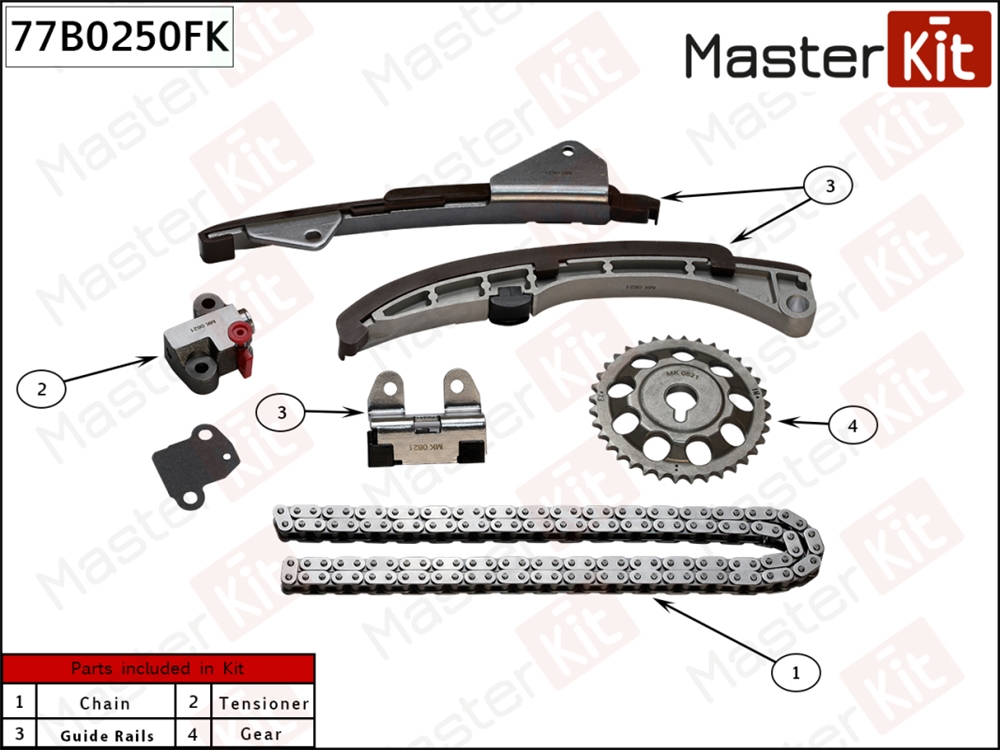 MASTERKIT 77B0250FK Комплект цепи ГРМ со звед.