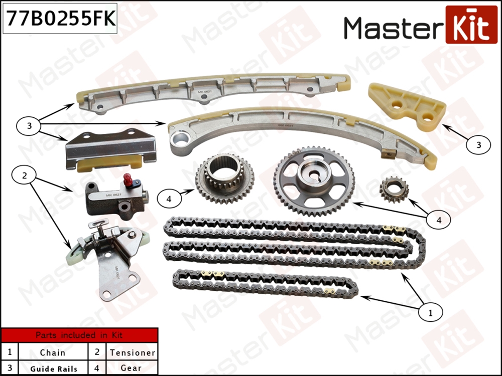MASTERKIT 77B0255FK Комплект цепи ГРМ со звед.