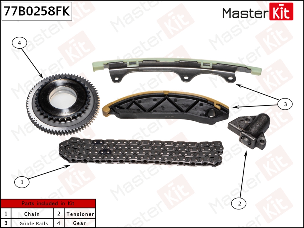 MASTERKIT 77B0258FK Комплект цепи ГРМ
