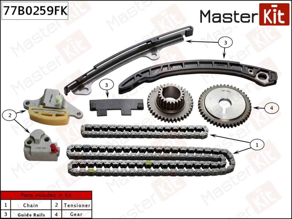 MASTERKIT 77B0259FK Комплект цепи ГРМ со звед.