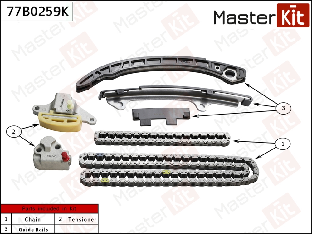 MASTERKIT 77B0259K Комплект цепи ГРМ