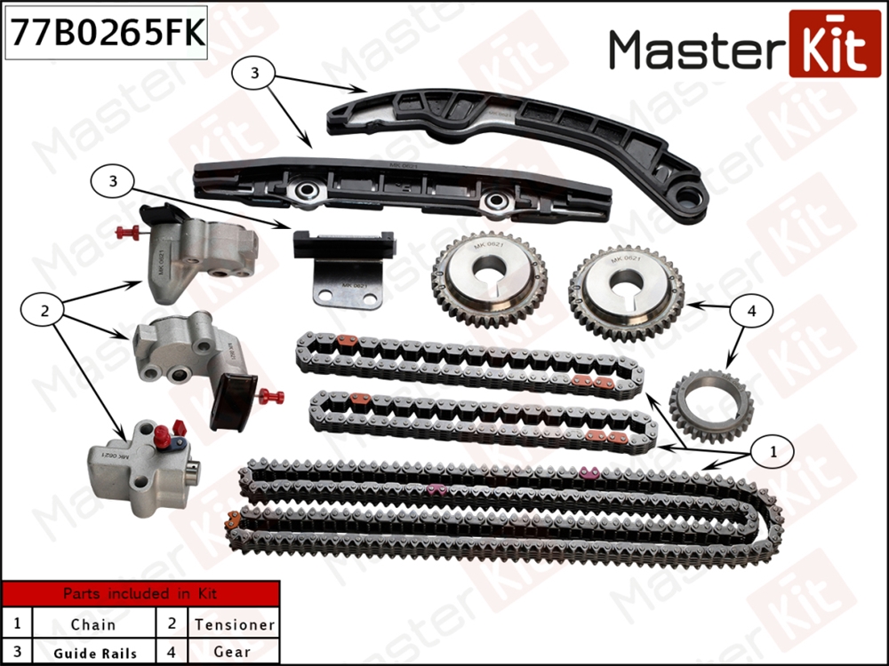 MASTERKIT 77B0265FK Комплект цепи ГРМ NISSAN MURANO (Z51)08-14/TEANA (J32) 08-14 VQ25DD/VQ25DE/VQ35DE/VQ25HR