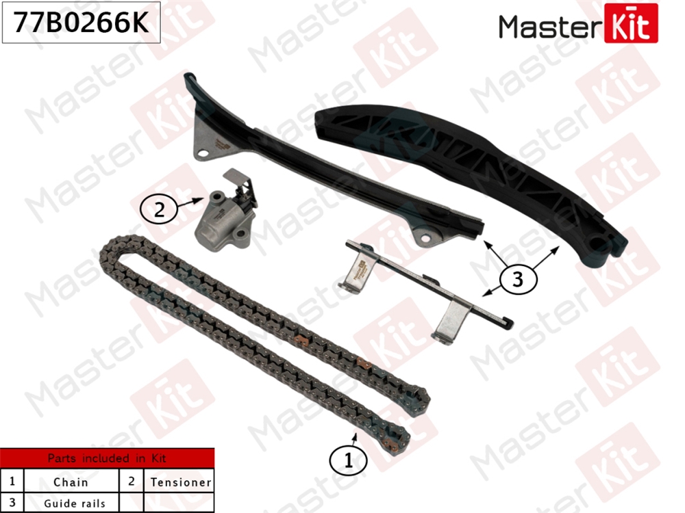 MASTERKIT 77B0266K Комплект цепи ГРМ HYUNDAI/KIA G4ND OPTIMA IV (JF) 15-