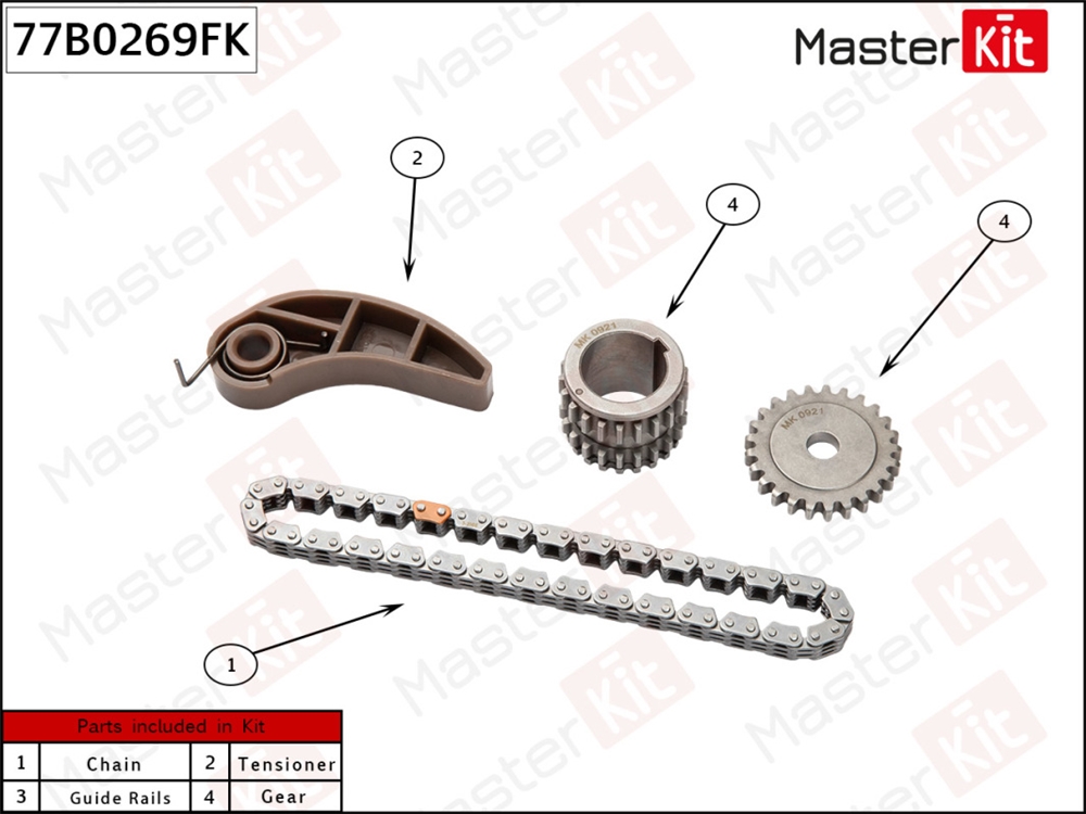 MASTERKIT 77B0269FK Комплект цепи привода масляного насоса