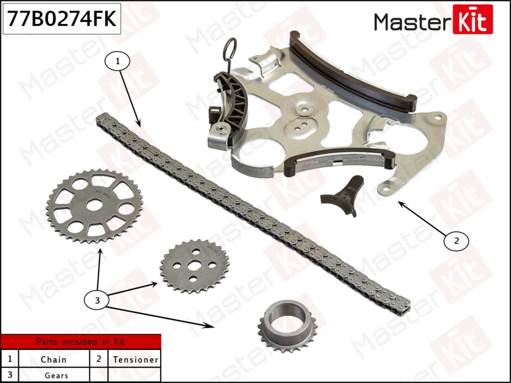 MASTERKIT 77B0274FK Комплект цепи привода масляного/вакуумного насоса BMW N52B30 (E70) 77B0274FK