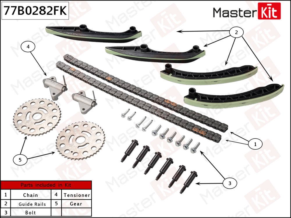 MASTERKIT 77B0282FK Комплект цепи ГРМ NISSAN/INFINITI EX30d/QX50/QX70/M30d/Q70/Navara/Pathfinder 10-15 V9X