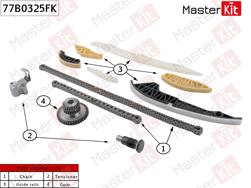 MASTERKIT 77B0325FK Комплект цепи ГРМ VAG CDAA/ CDAB/CCZD 2013-