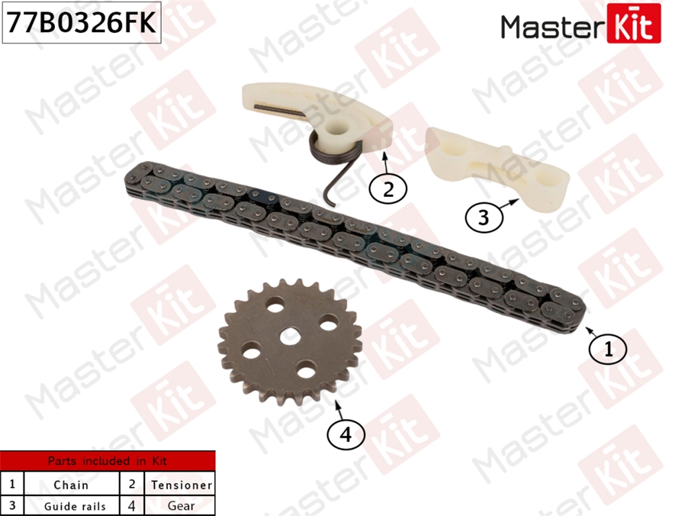 MASTERKIT 77B0326FK Комплект цепи масляного насоса FORD MONDEO III (00-07)/ IV (07-14)