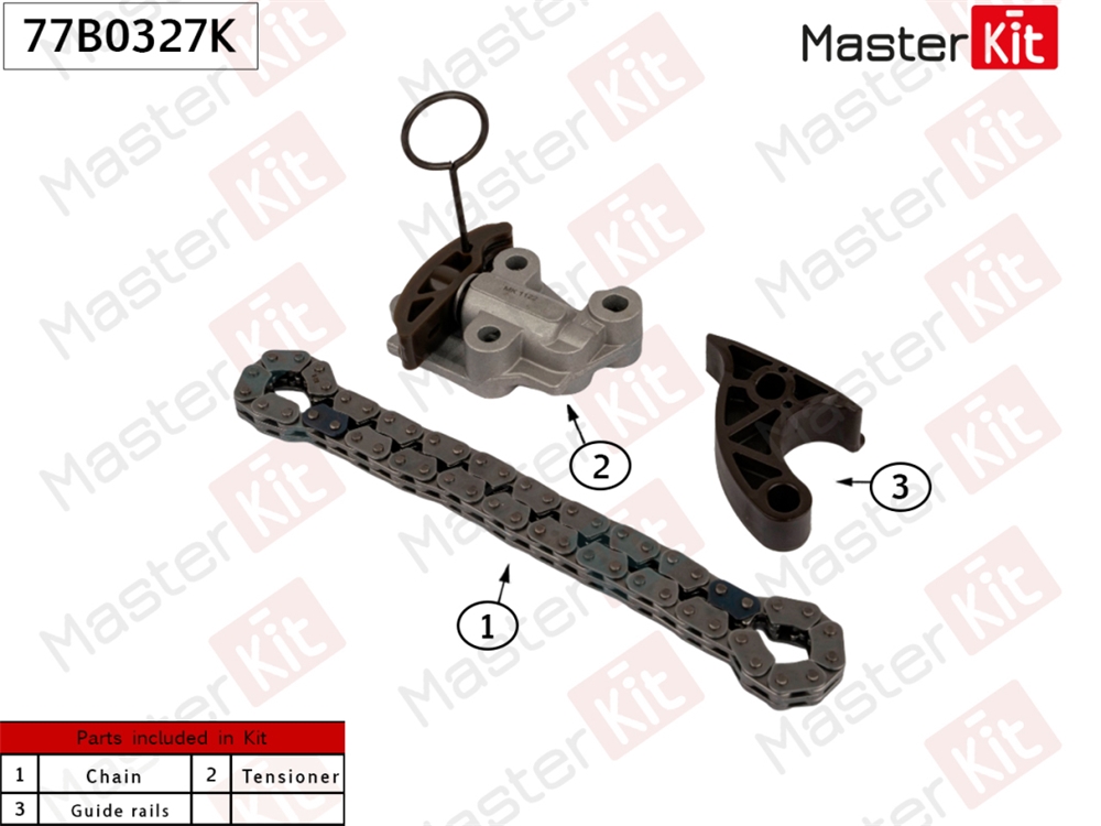 MASTERKIT 77B0327K Комплект цепи масляного насоса MB M276 W212 (09-16)/ X253 (2015-)/ W221 (05-13)