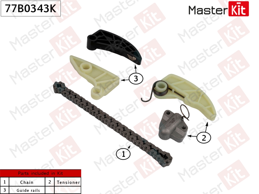 MASTERKIT 77B0343K Комплект цепи масляного насоса HYUNDAI/KIA 2.0 G4KD