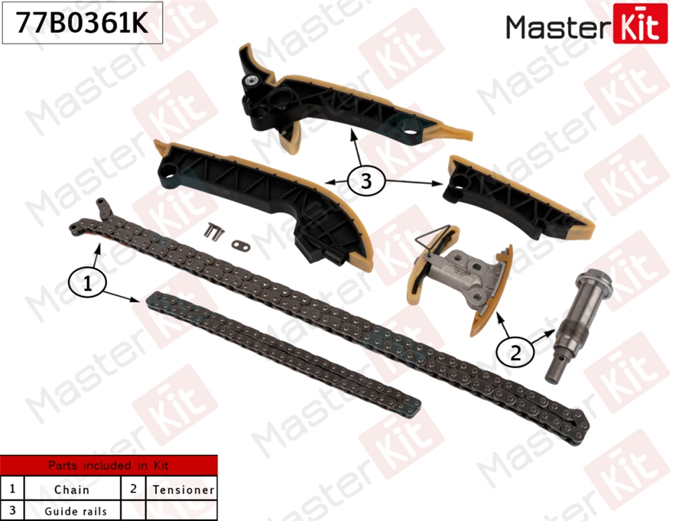 MASTERKIT 77B0361K Комплект цепи ГРМ MERCEDES-BENZ OM 654