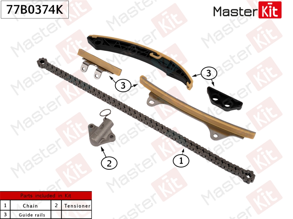 MASTERKIT 77B0374K Комплект цепи ГРМ HYUNDAI/KIA G4LD