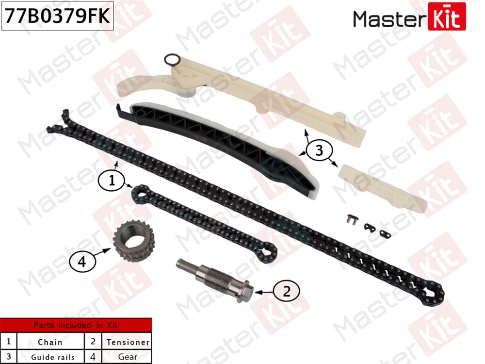MASTERKIT 77B0379FK Комплект цепи ГРМ MERCEDES-BENZ A-CLASS (W177) 2018 - M 260