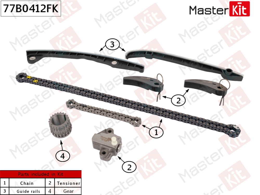 MASTERKIT 77B0412FK Комплект цепи ГРМ MB M282 (W177/W247/C118/X118/H247/X247) 18-/ RENAULT H5Ht (1,3TCe)/ NIS