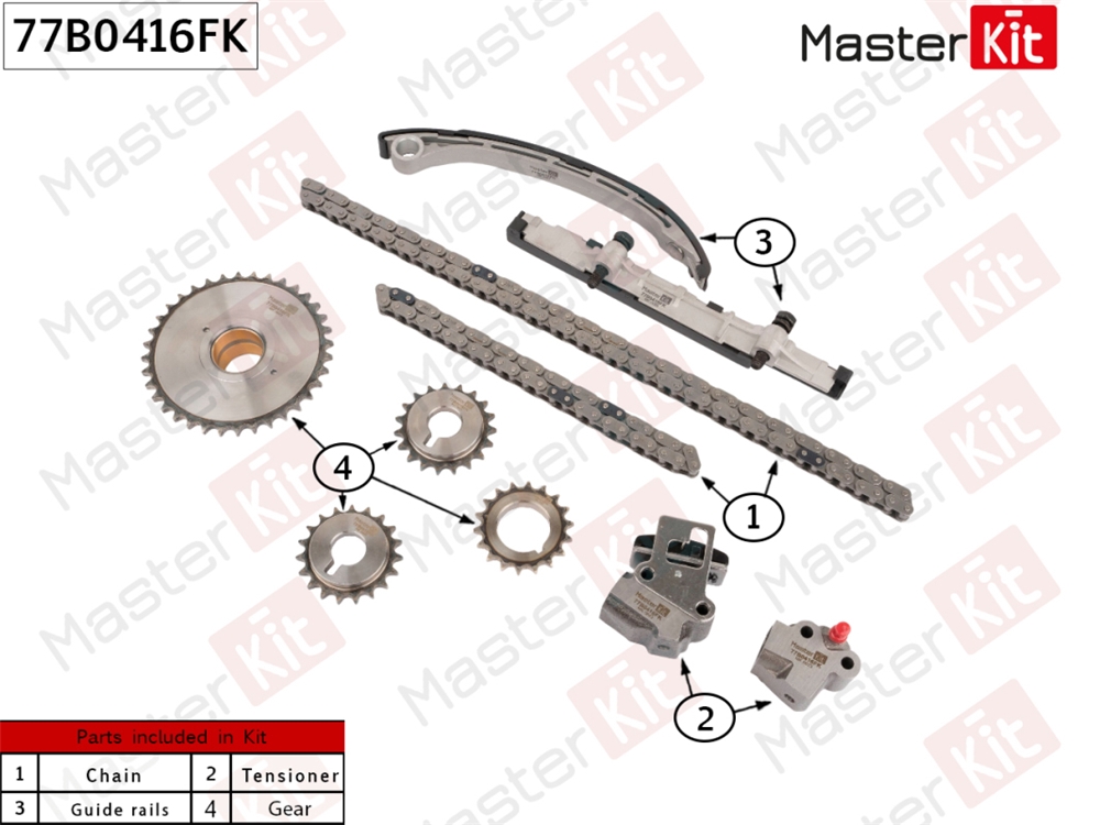 MASTERKIT 77B0416FK Комплект цепи ГРМ NISSAN KA24DE (NEW)