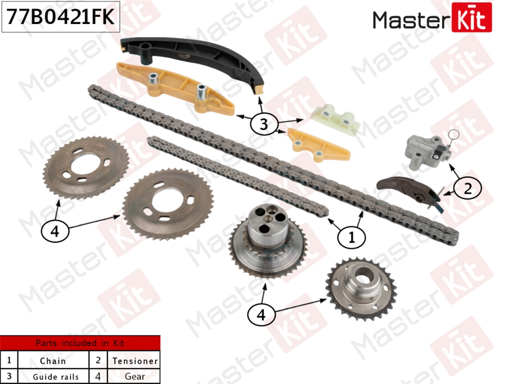 MASTERKIT 77B0421FK Комплект цепи ГРМ FORD P5AT FORD RANGER 2015-