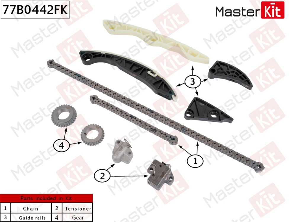 MASTERKIT 77B0442FK Комплект цепи ГРМ