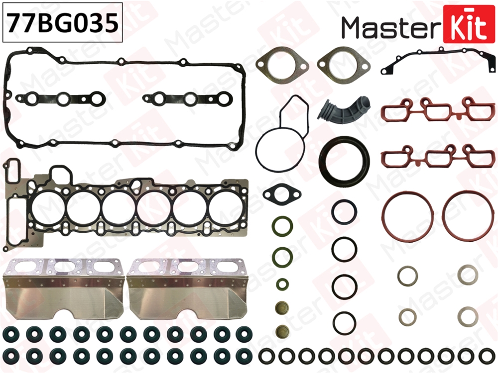MASTERKIT 77BG035 Верхний комплект прокладок с прокладкой ГБЦ BMW E39,E46,X5,Z3 2.5-3.0i M54 00-