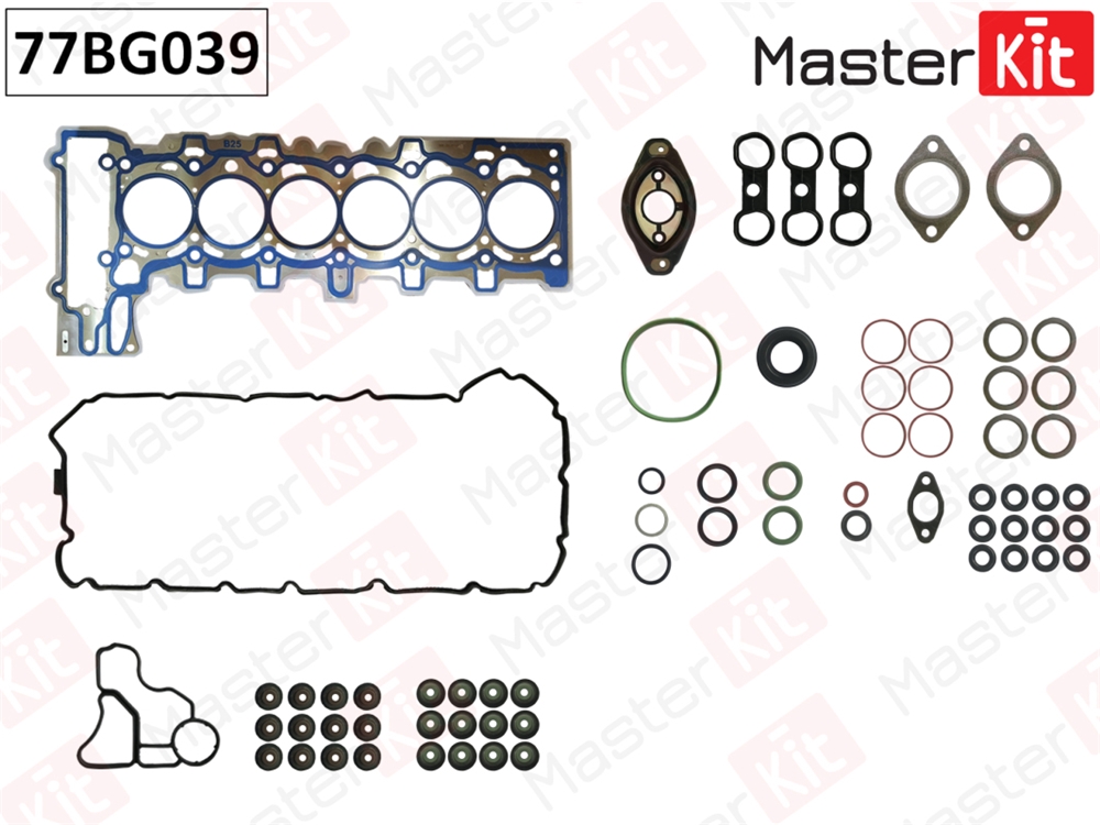 MASTERKIT 77BG039 Комплект прокладок двигателя верх. BMW E81/E60/E91/E63 3.0I N52N30 05-