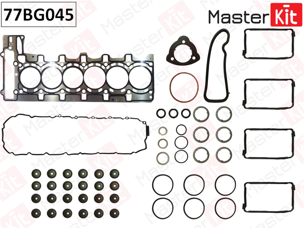 MASTERKIT 77BG045 Верхний комплект прокладок с прокладкой ГБЦ BMW F20/F15/F16 N55 12-