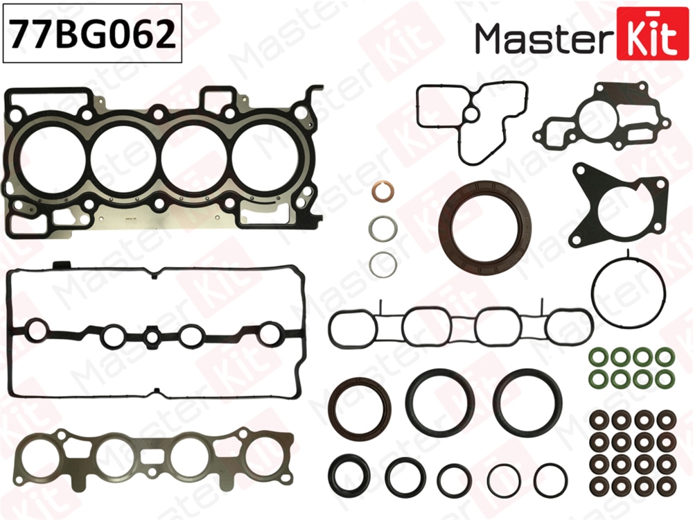 MASTERKIT 77BG062 Комплект прокладок ДВС Nissan TIIDA, QASHQAI 1.8-2.0 (MR20DE) 06- 77BG062