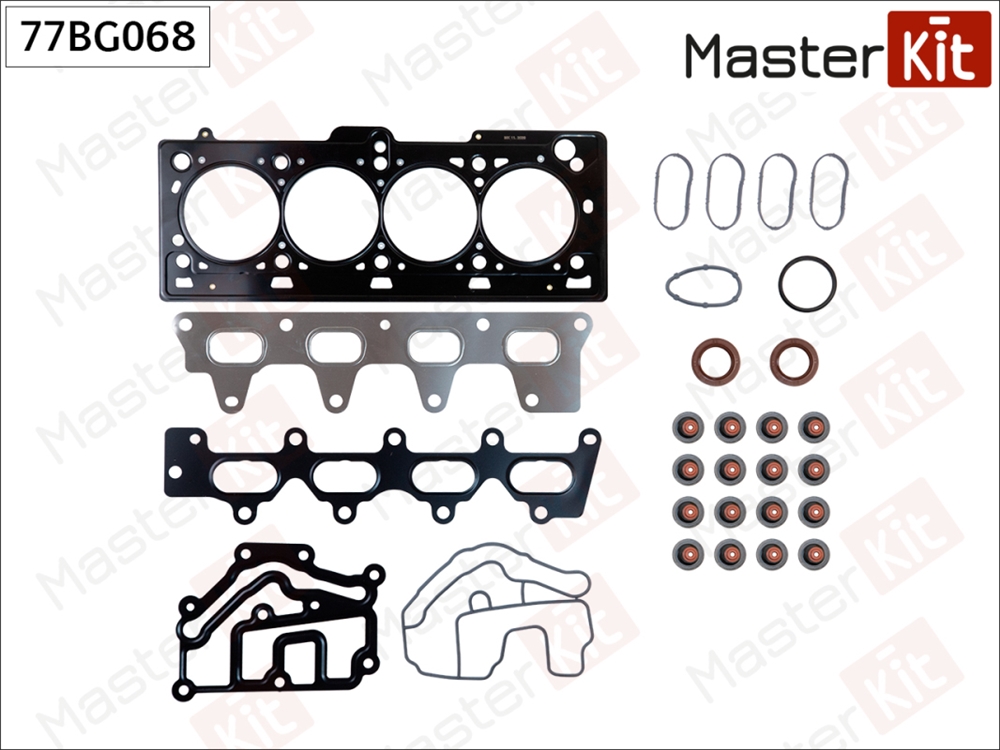 MASTERKIT 77BG068 Набор прокладок верхний RENAULT Megane/Kangoo/Laguna 1.4/1.6 K4M/K4J Masterkit 77BG068