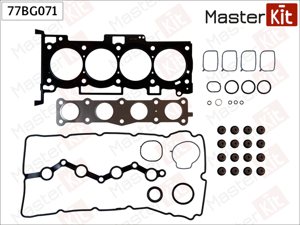 MASTERKIT 77BG071 Набор прокладок верхний HYUNDAI Sonata NF/Santa Fe/Sorento 2.4 G4KE
