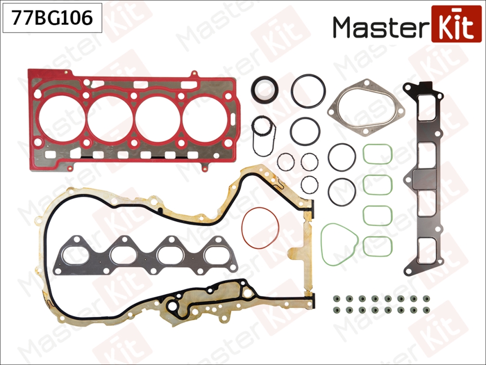 MASTERKIT 77BG106 Набор прокладок двигателя AUDI A1/A3/SKODA Fabia/Octavia/VW Golf/Jetta/Passat/Tiguan/Touran  Masterkit 77BG106
