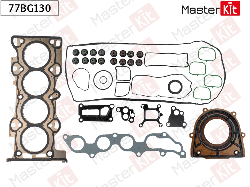 MASTERKIT 77BG130 Полный комплект прокладок ДВС FORD/MAZDA/VOLVO 1.8 04- CGBA/CGBB/CHBA/CHBB/CSDA/CSDB/Q7DA/Q