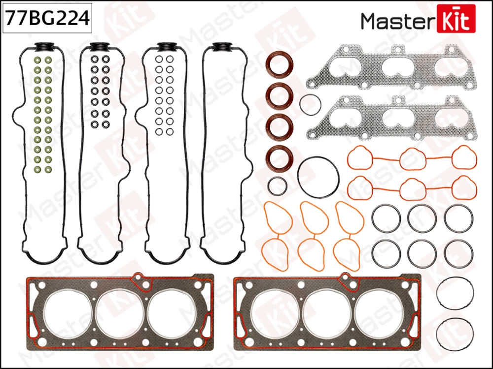 MASTERKIT 77BG224 Комплект прокладок ГБЦ OPEL X25XE