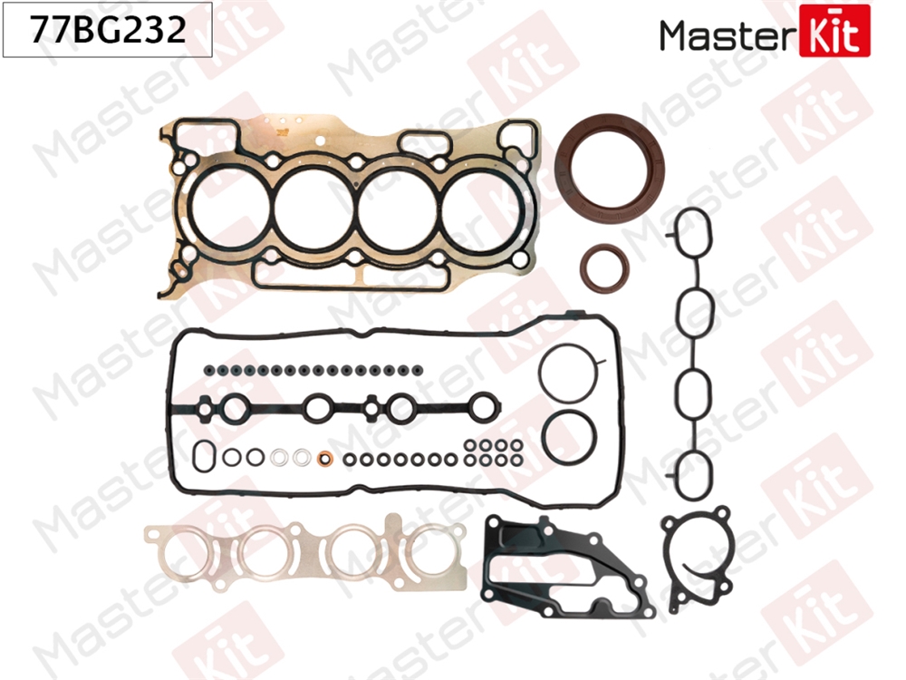 MASTERKIT 77BG232 Комплект прокладок двигателя Nissan QASHQAI / QASHQAI +2 I (J10, JJ10) HR16DE