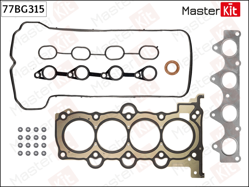 MASTERKIT 77BG315 Комплект прокладок ГБЦ KIA G4FC